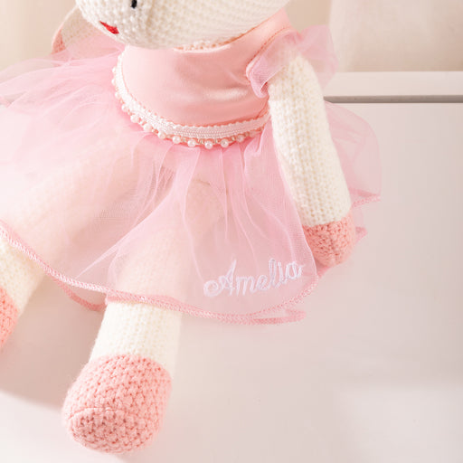 Customised Embroidered Name Knitted Unicorn Doll