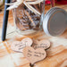 Custom Designed Engraved "30 reasons why I love you" Mason Jar with 30 laser cut Wooden Hearts inside present