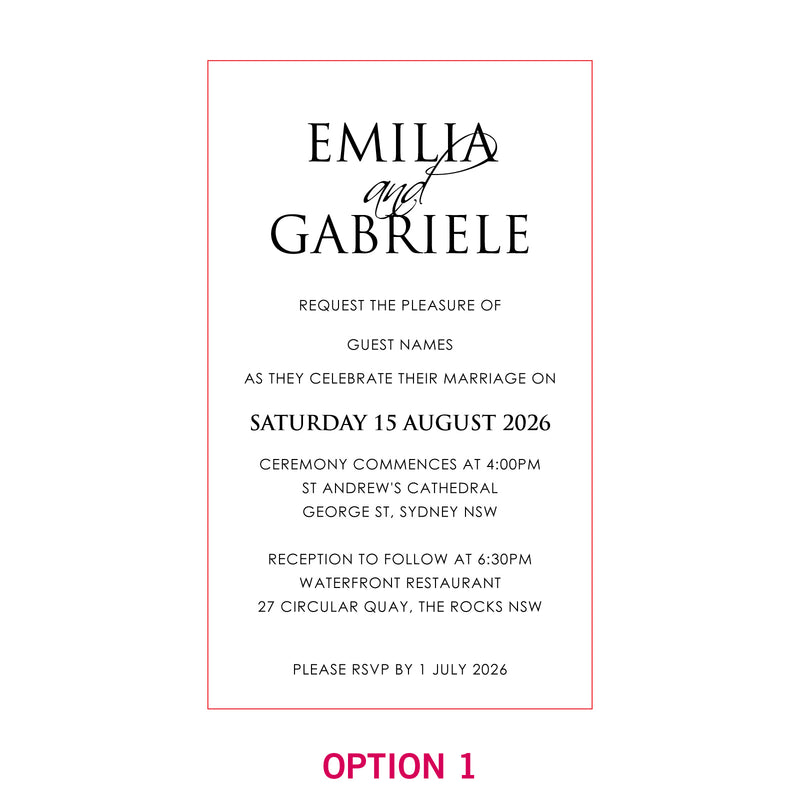 11B Engraved Mirror Acrylic Wedding Invitations