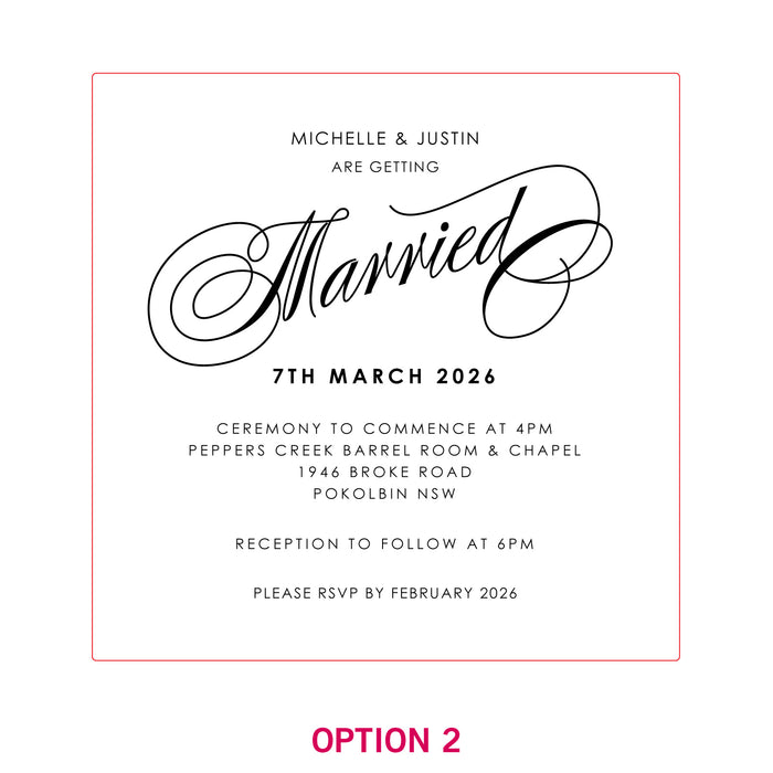 Engraved Square Mirror Acrylic Wedding Invitations