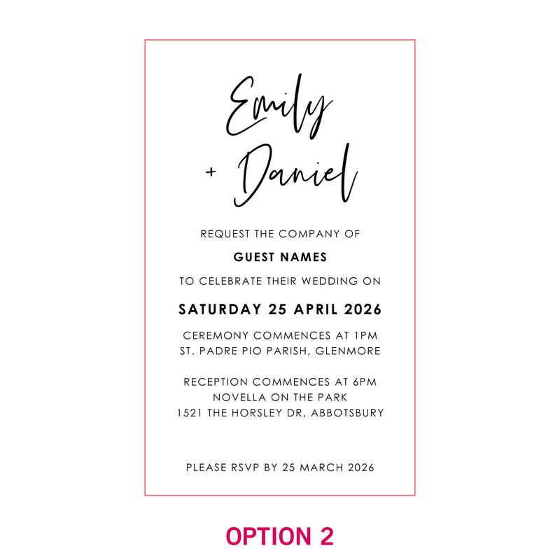 11B Engraved Acrylic Wedding Invitations