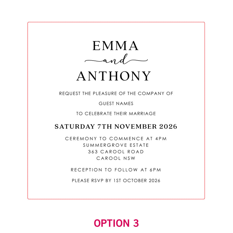 Engraved Square Acrylic Wedding Invitations