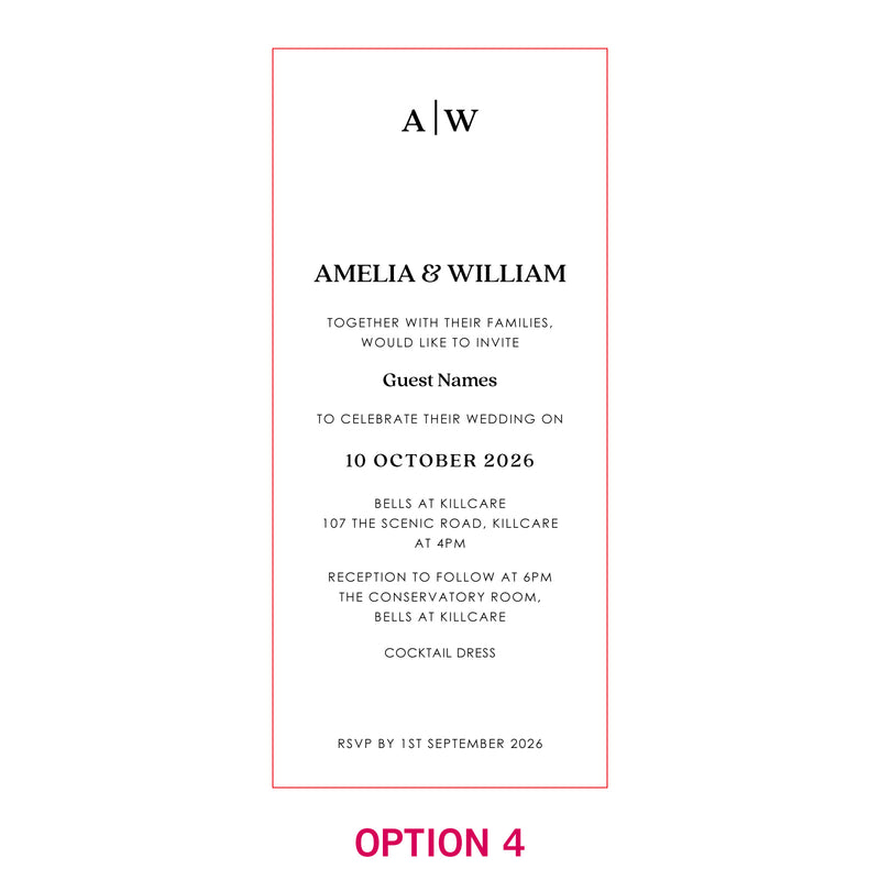 DL Engraved Mirror Acrylic Wedding Invitations