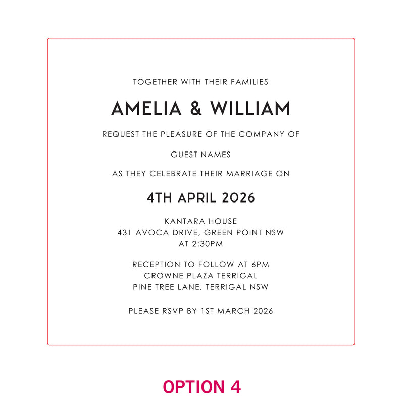 Engraved Square Acrylic Wedding Invitations