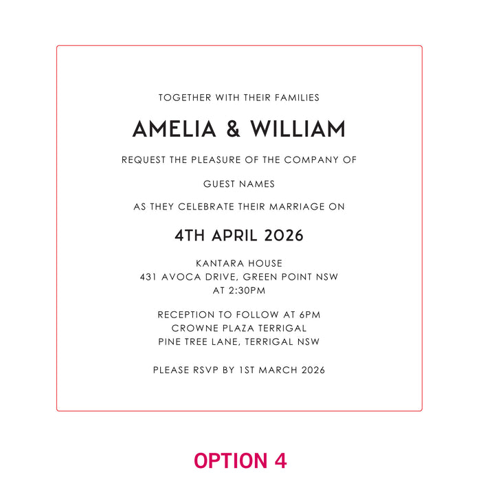 Engraved Square Mirror Acrylic Wedding Invitations