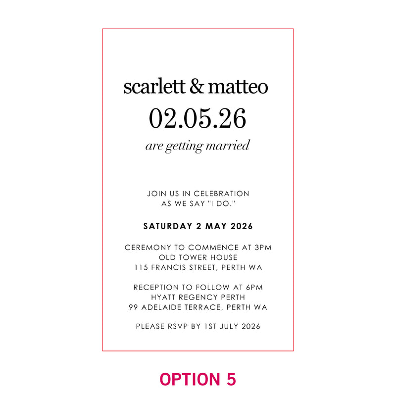 11B Engraved Acrylic Wedding Invitations