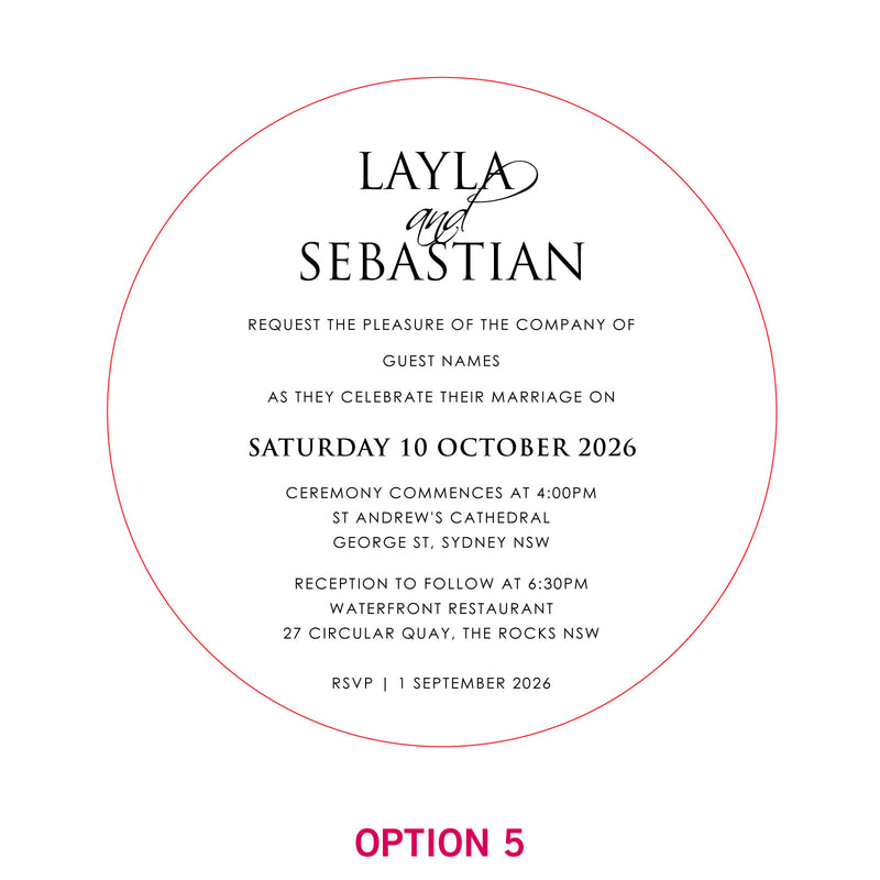 Engraved Round Mirror Acrylic Wedding Invitations