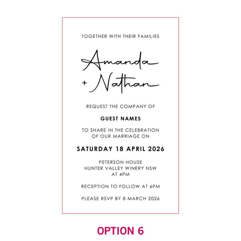 11B Engraved Acrylic Wedding Invitations