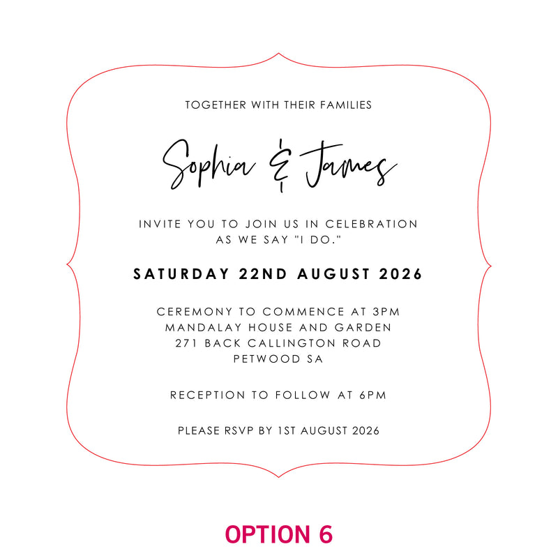 Engraved Royal Style Acrylic Wedding Invitations