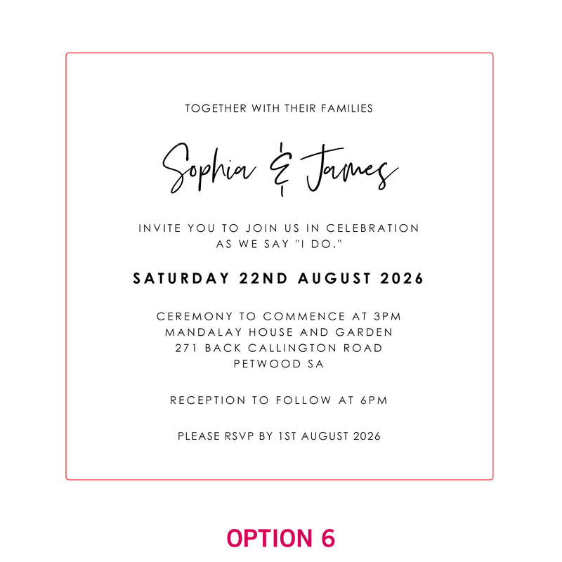 Engraved Square Acrylic Wedding Invitations
