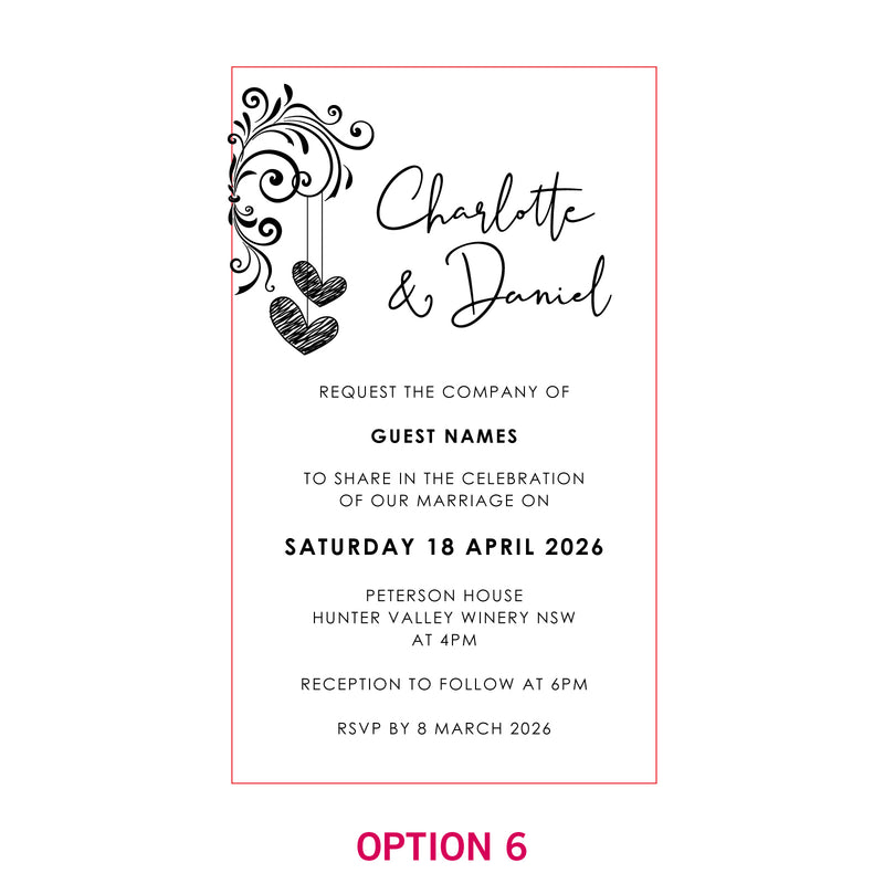 11B Engraved Wooden Wedding Invitations