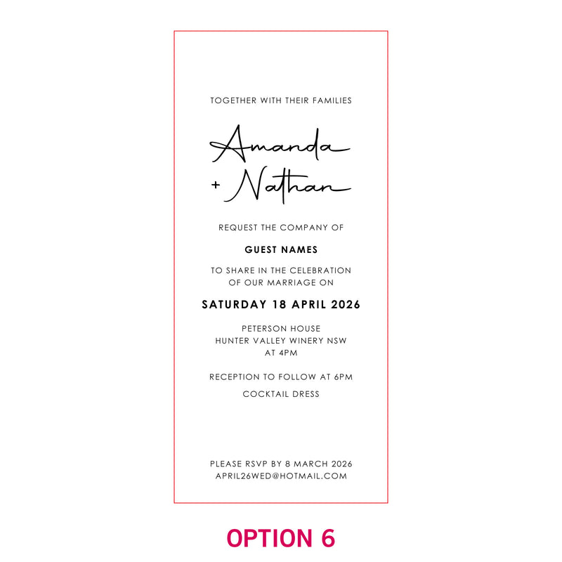 DL Engraved Wooden Wedding Invitations