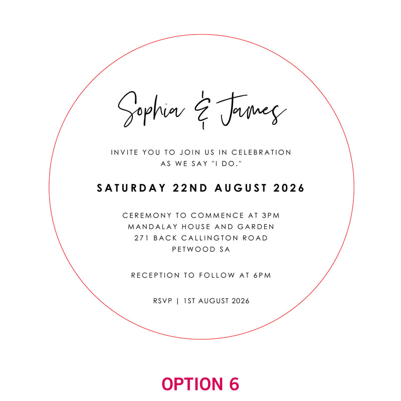 Engraved Round Mirror Acrylic Wedding Invitations