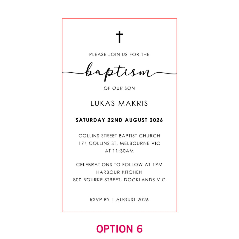 11B Engraved Wooden Christening Invitations