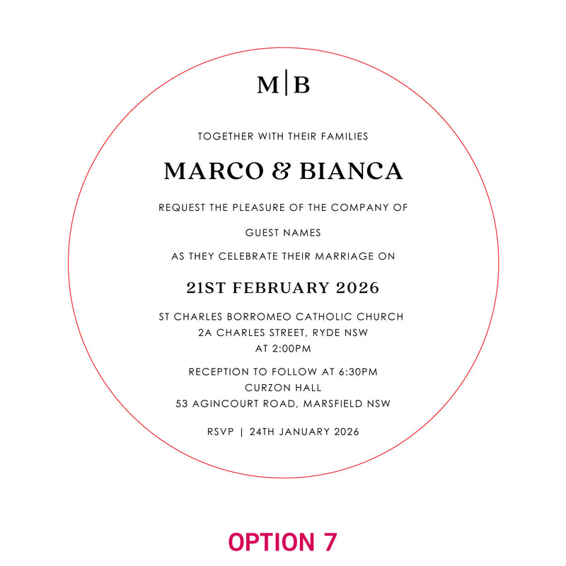 Engraved Round Acrylic Wedding Invitations