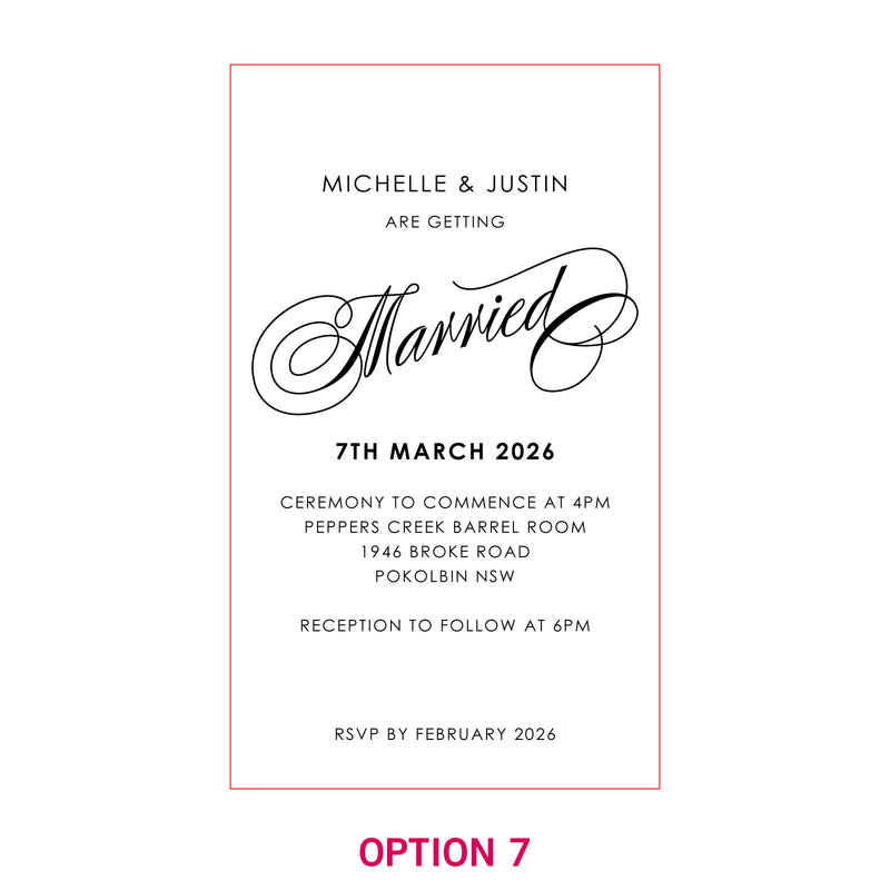 11B Engraved Acrylic Wedding Invitations