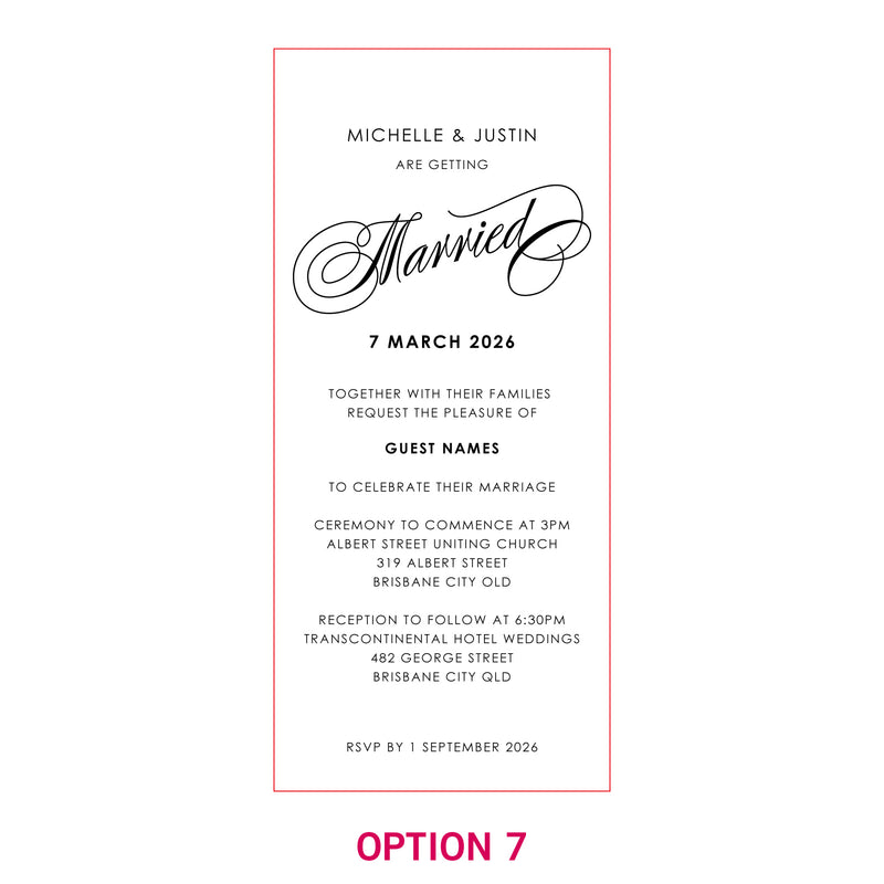 DL Engraved Acrylic Wedding Invitations