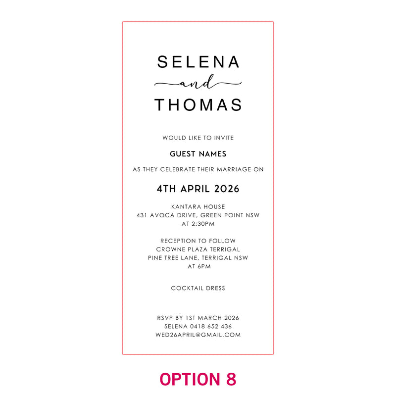 DL Engraved Wooden Wedding Invitations