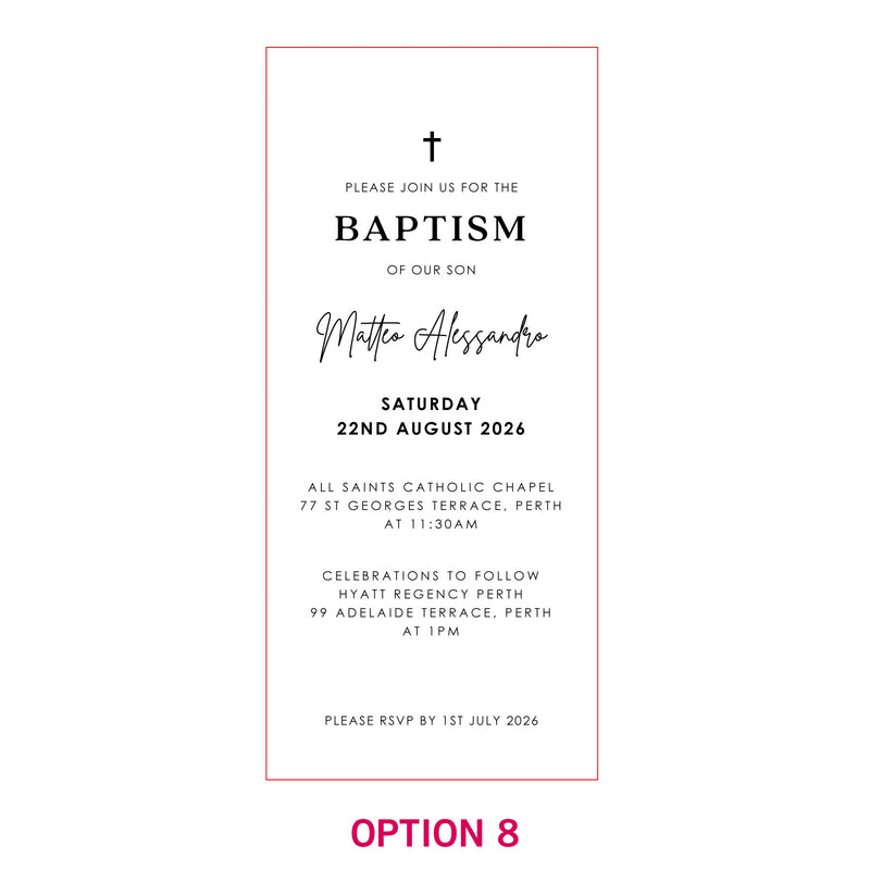 DL Engraved Wooden Christening Invitations