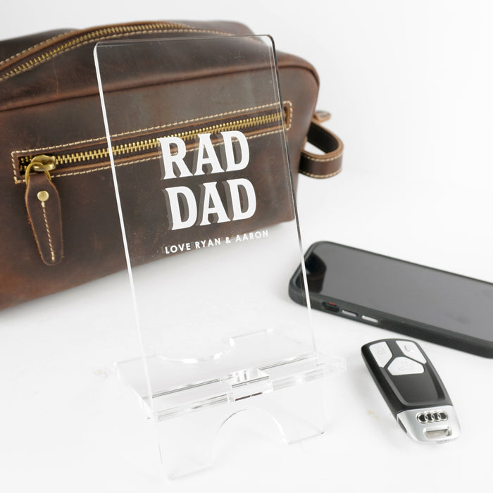 Custom laser-cut acrylic phone holder – unique Father's Day gift