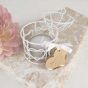 Rustic Birdcage Tealight Candle Holders With Engraved Mirror Gold Gift Tag