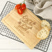 Custom cheese board gift with name and date for birthday celebration