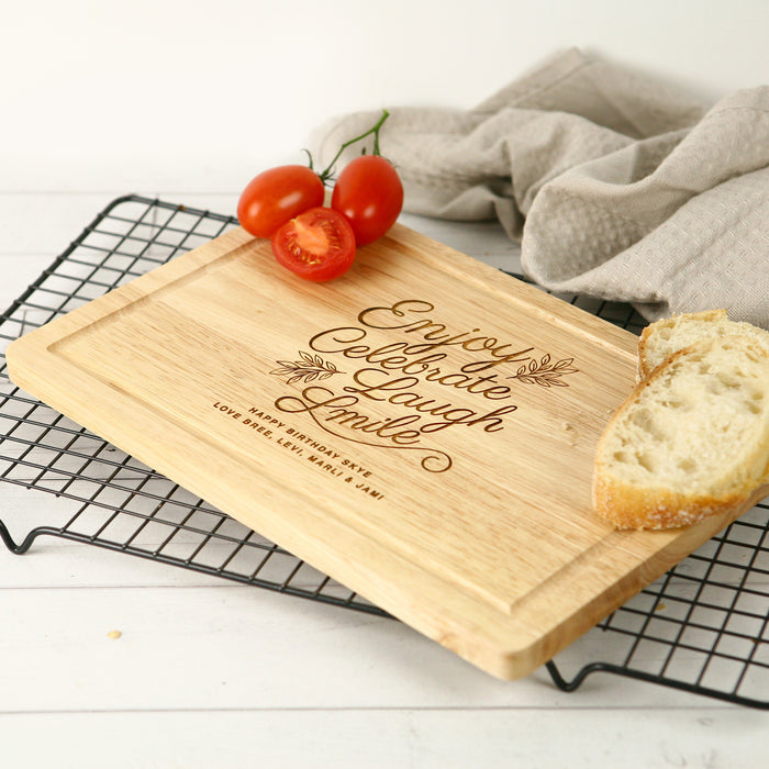 Birthday gift idea – natural wood cheese board with custom design