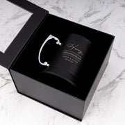 Personalised wedding beer mug presented in a premium black gift box.