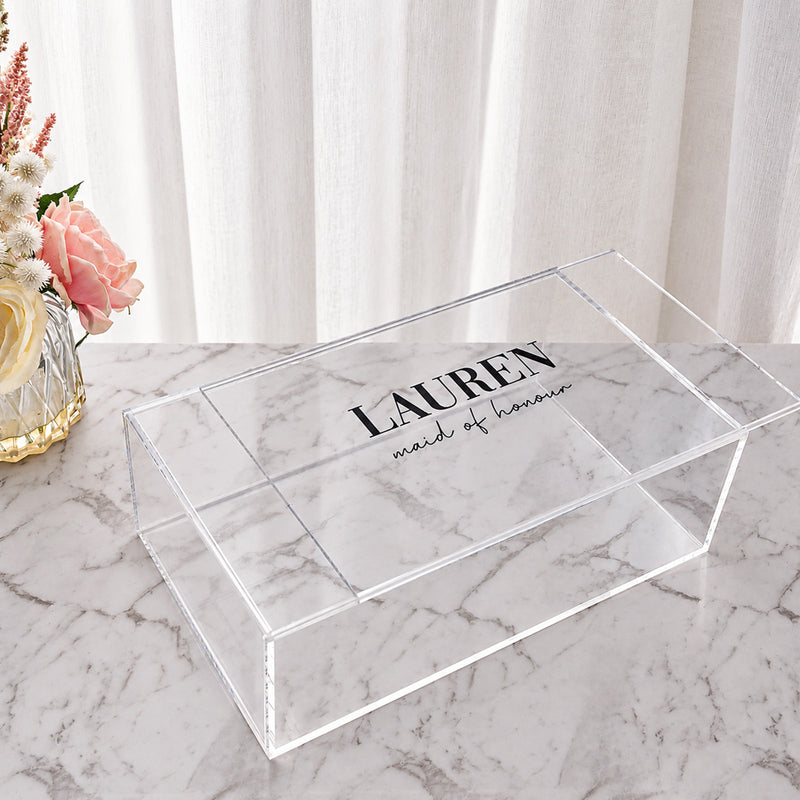 Personalised bridesmaid keepsake box for wedding day gifts and proposal presents