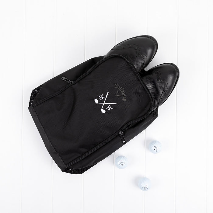 Callaway personalised shoe bag with padded handle, side vents, and embroidered design
