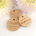 Personalised Engraved Wooden Round Christening Baptism Gift Tag