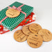 Reusable round wood Christmas gift tags customised with child’s name