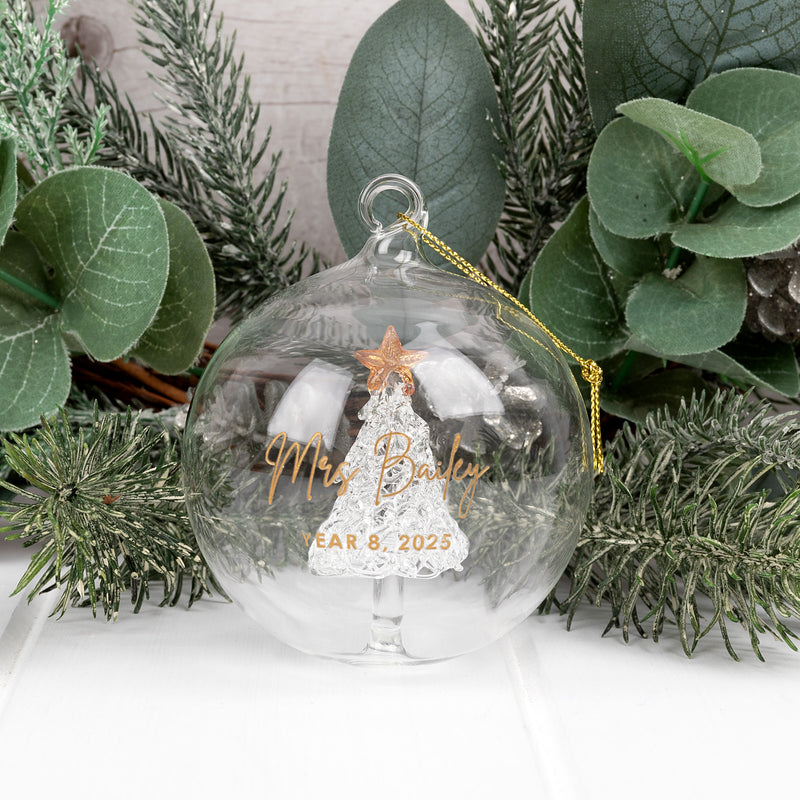 Custom teacher ornament with name engraving for end of year gift