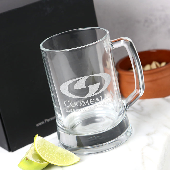 Custom engraved beer glass gift with premium black gift box