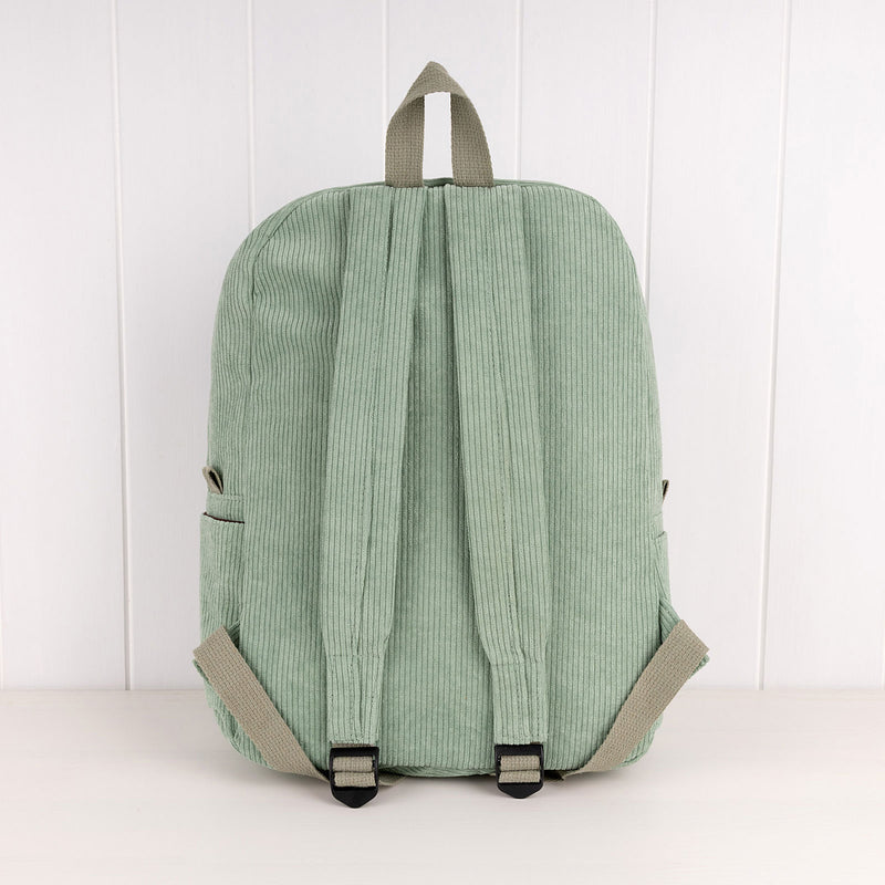 Sage corduroy kids backpack with adjustable padded straps