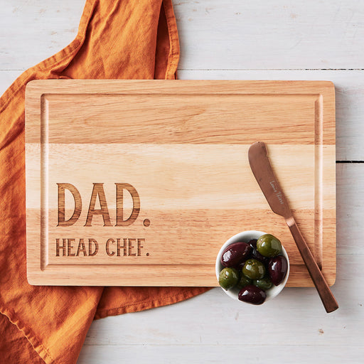 Dad Head Chef Personalised Wooden Serving Board – Custom Gift for Dad