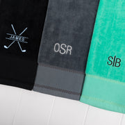 Custom cotton golf towel with eyelet, perfect for golfers of all levels