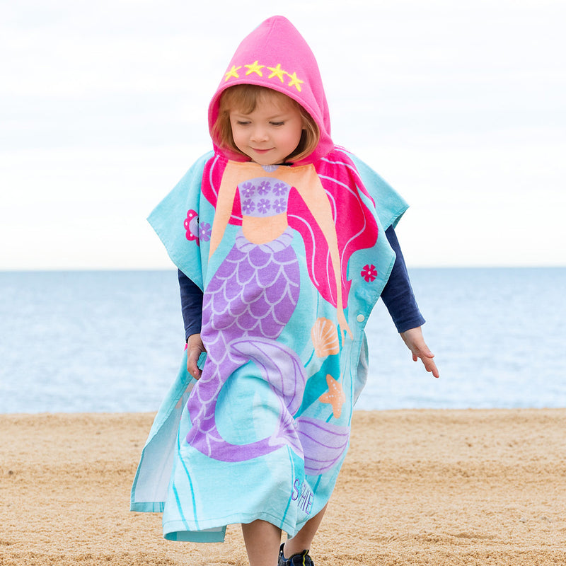 Embroidered mermaid trolley case and beach towel gift for children