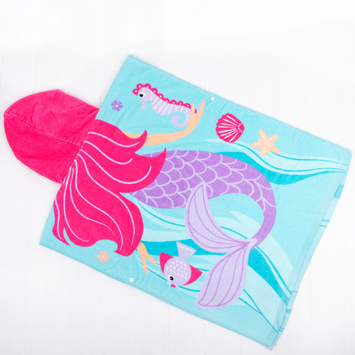 Fun and practical kids’ mermaid hooded towel, ideal swimming gift