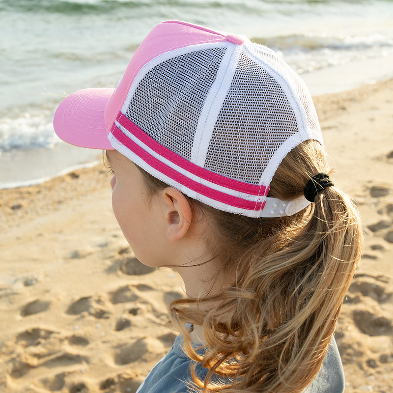 Customised Embroidered Girl's Name Pink Trucker Mesh Cap