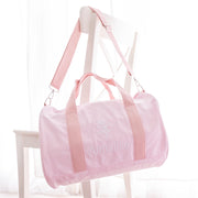 Customised Embroidered Pink Canvas Kids Duffle Bag