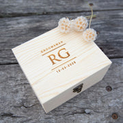 Personalised Engraved Wooden Gift Boxed Scotch Glass and Whiskey Stone Set