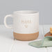 Personalised ceramic mug with engraved name and rustic stoneware finish