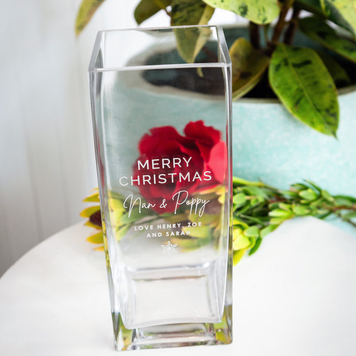 Customised Engraved Square Glass Christmas Gift