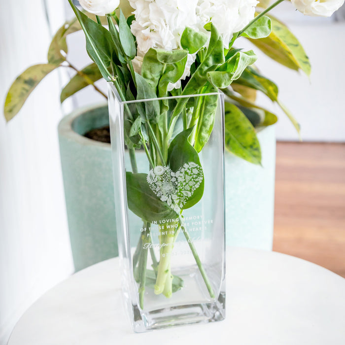 Customised Engraved Square Glass Wedding Gift