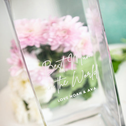 Personalised Engraved Glass Vase Mother's Day Gift