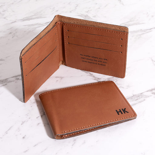 Personalised Engraved Leatherette Rawhide Wallet Father's Day Present