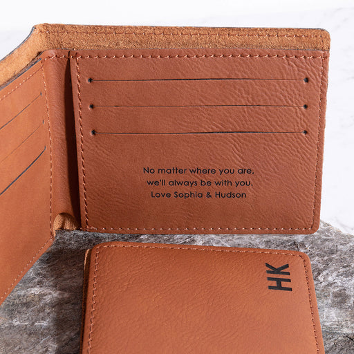 Personalised Engraved Leatherette Rawhide Wallet Father's Day Present