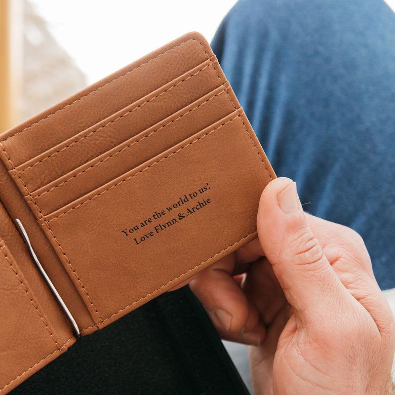 Custom Designed Engraved Christmas Leather Gift Set- Pen, Keyring & Wallet Present
