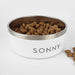 Custom Engraved Cat's Name White Stainless Steel Round Pet Bowl